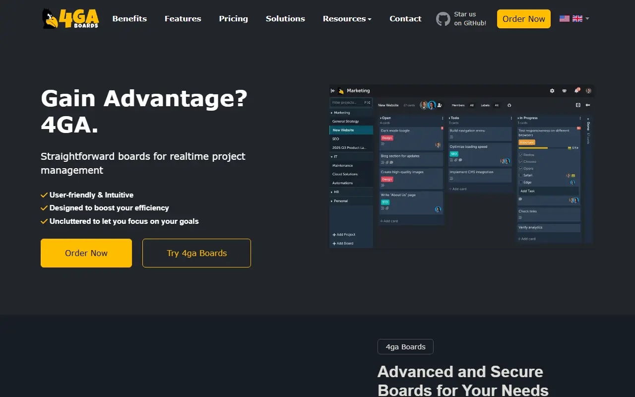4ga Boards homepage screenshot