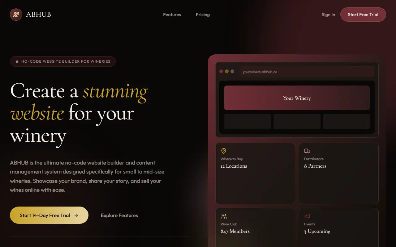 ABHUB homepage screenshot