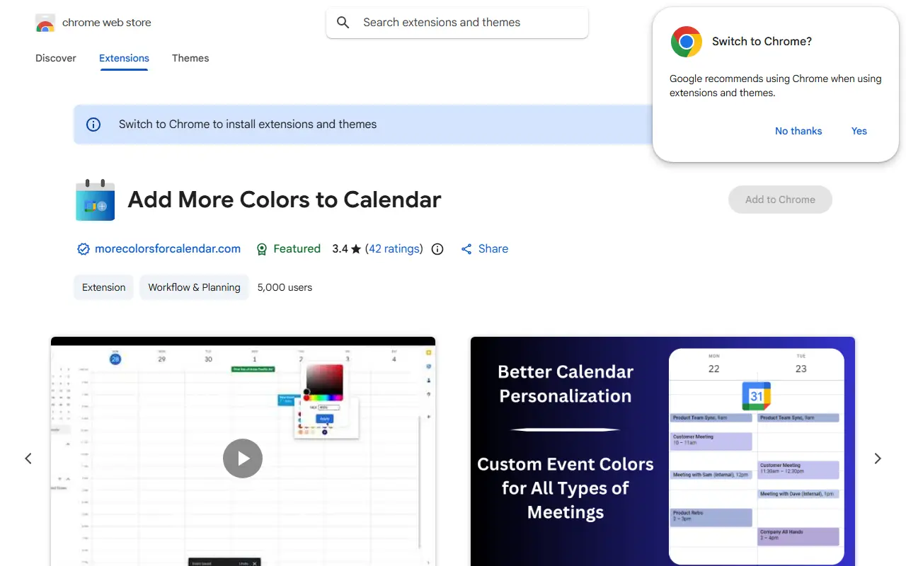 Add More Colors to Calendar homepage screenshot