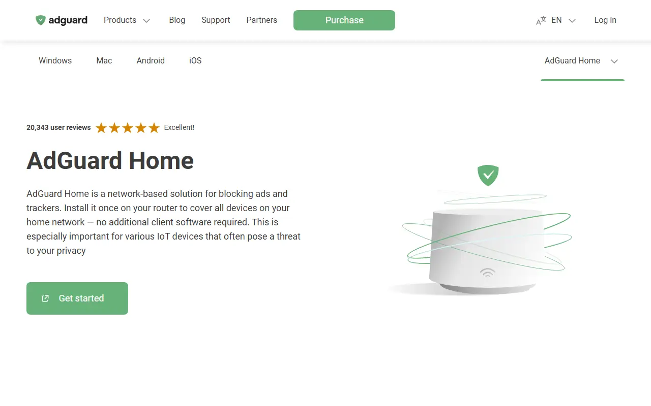 AdGuard Home homepage screenshot