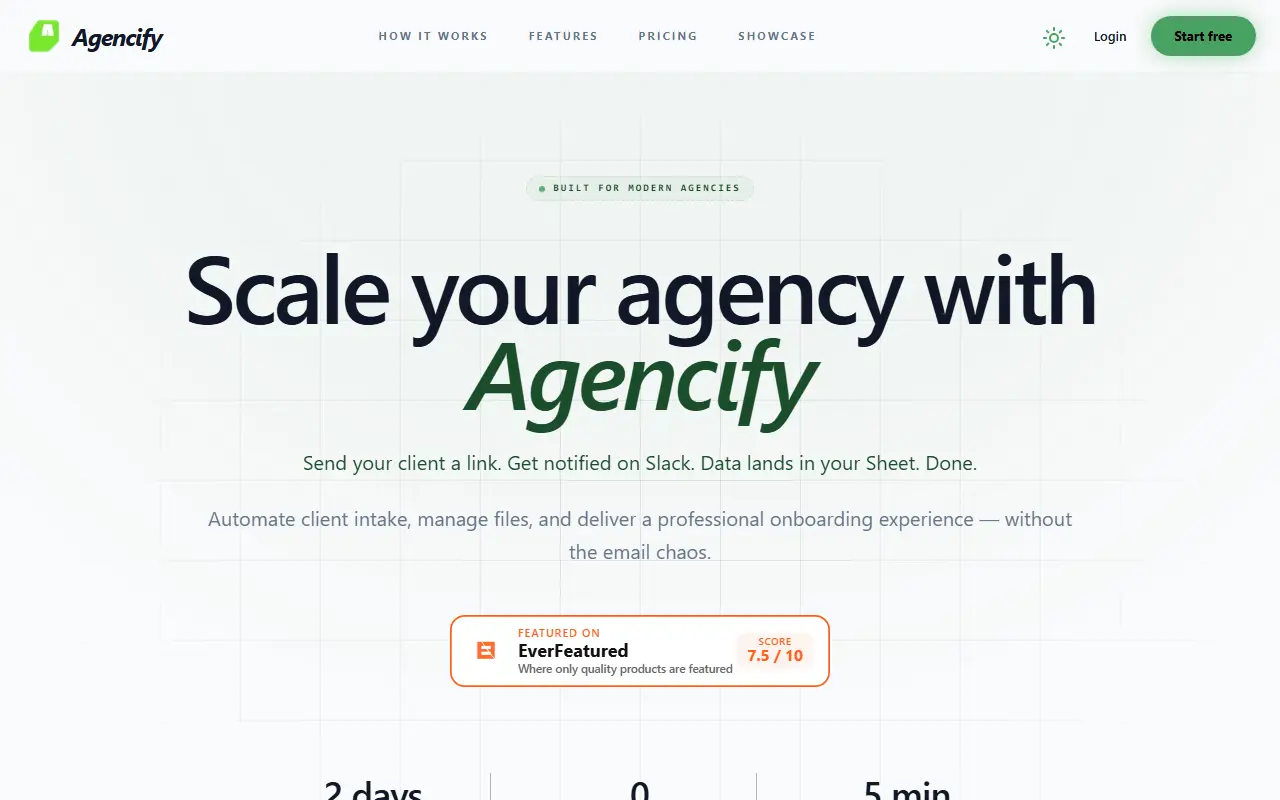 Agencify homepage screenshot