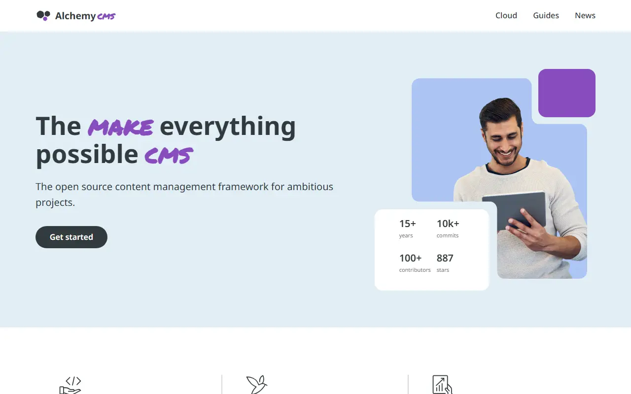 AlchemyCMS homepage screenshot