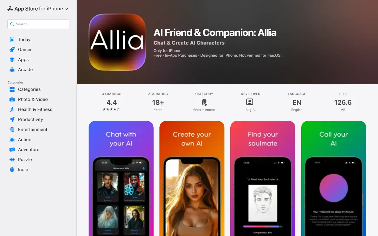 Allia homepage screenshot