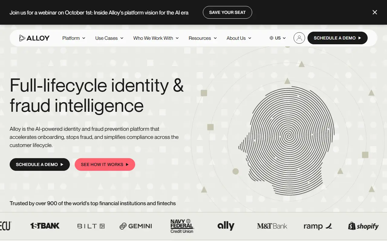 Alloy homepage screenshot