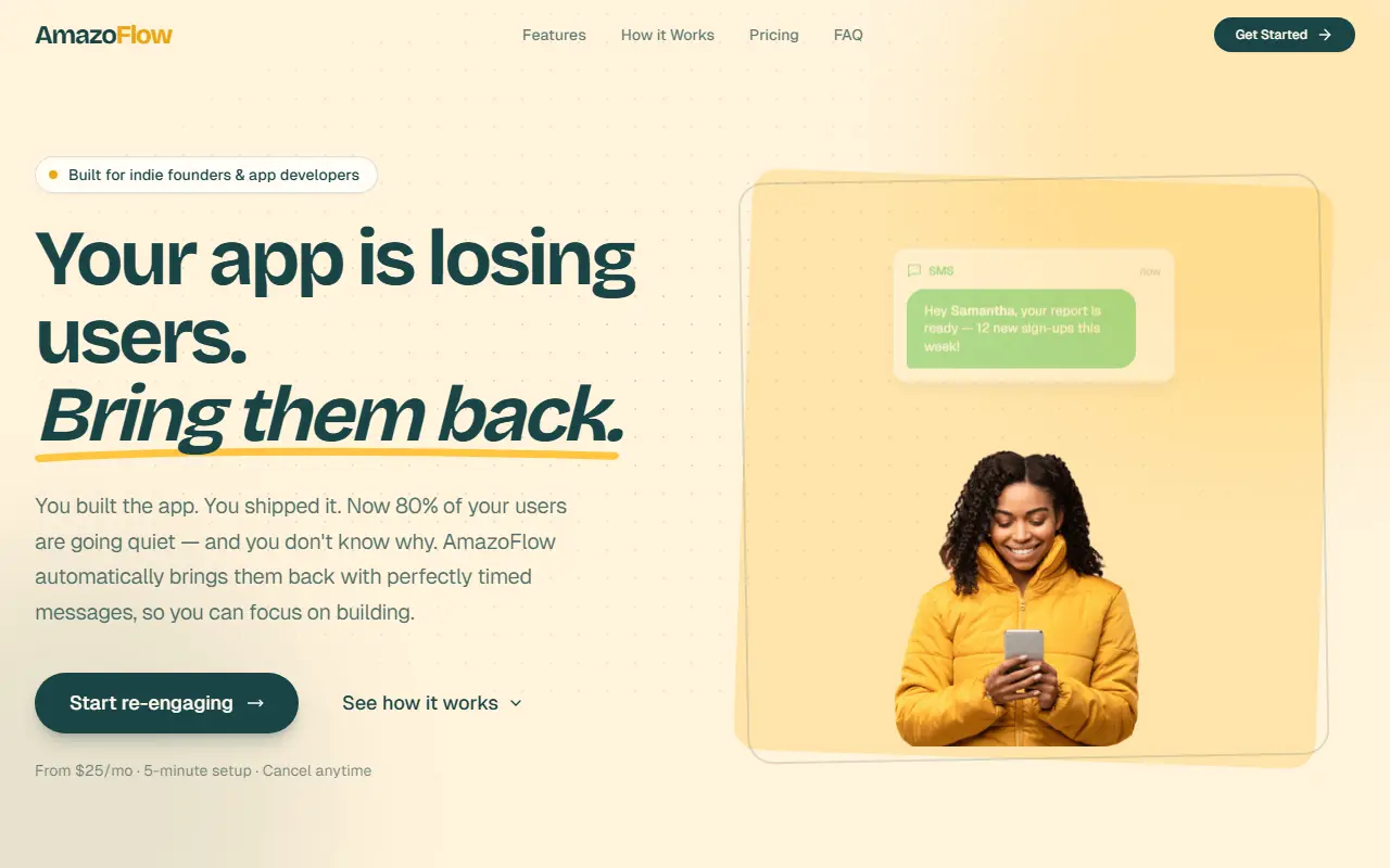 AmazoFlow homepage screenshot