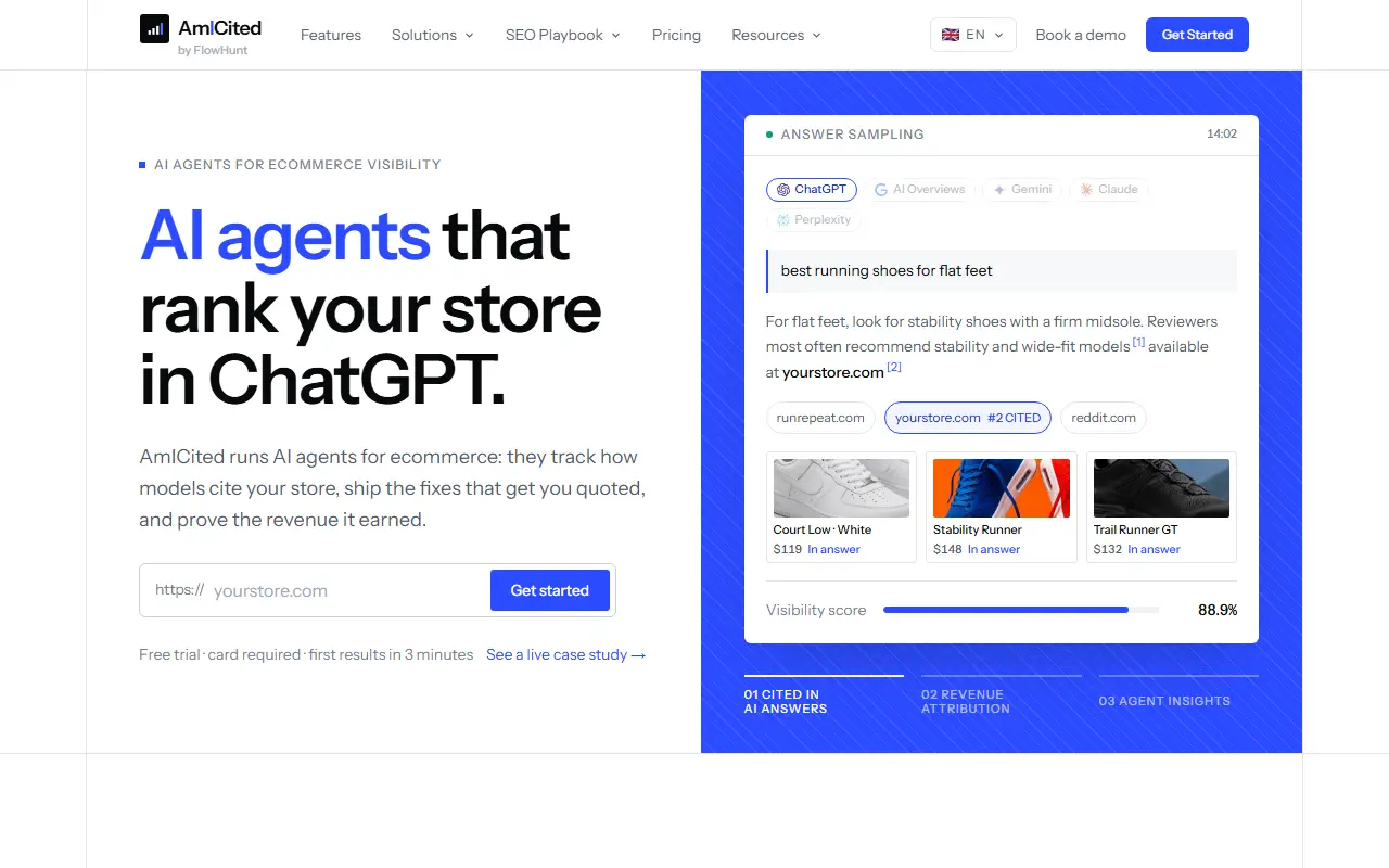 AmICited homepage screenshot