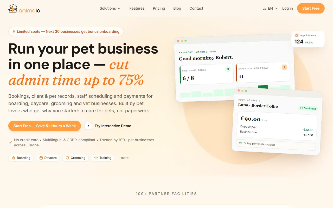 Animalo homepage screenshot