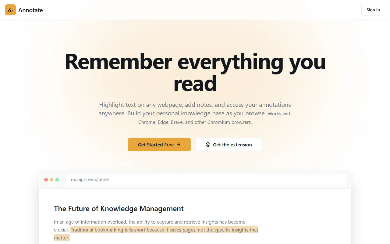 annotate.foo homepage screenshot