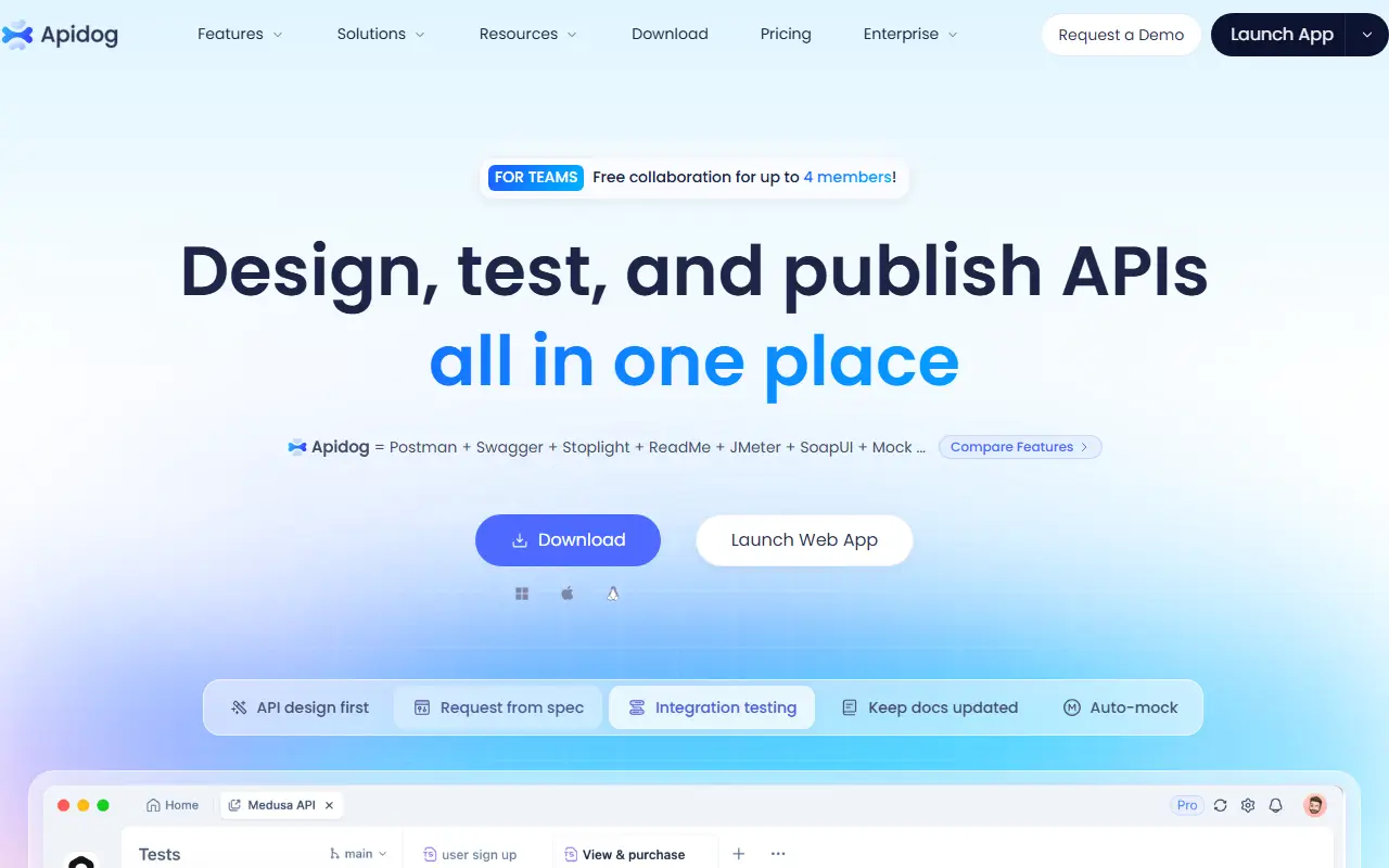 Apidog homepage screenshot