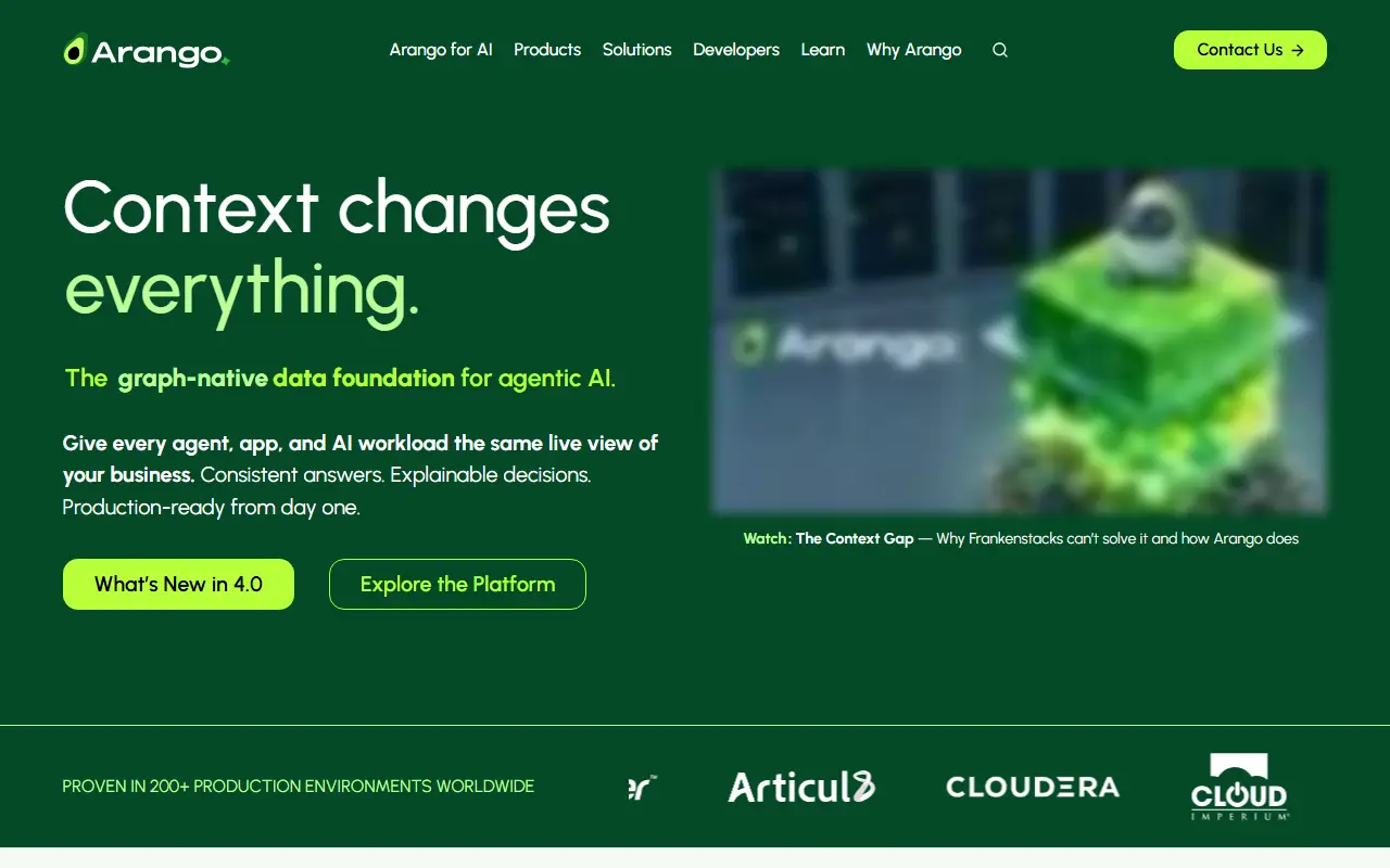 ArangoDB homepage screenshot