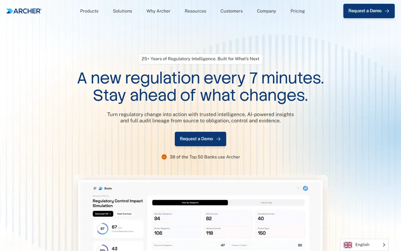 Archer homepage screenshot