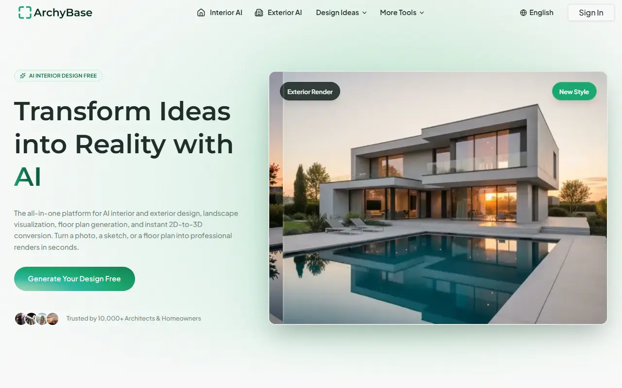 ArchyBase homepage screenshot