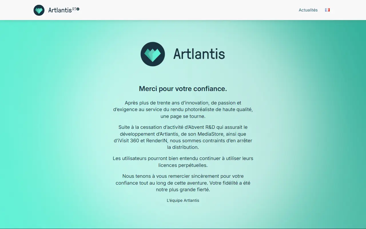 Artlantis homepage screenshot
