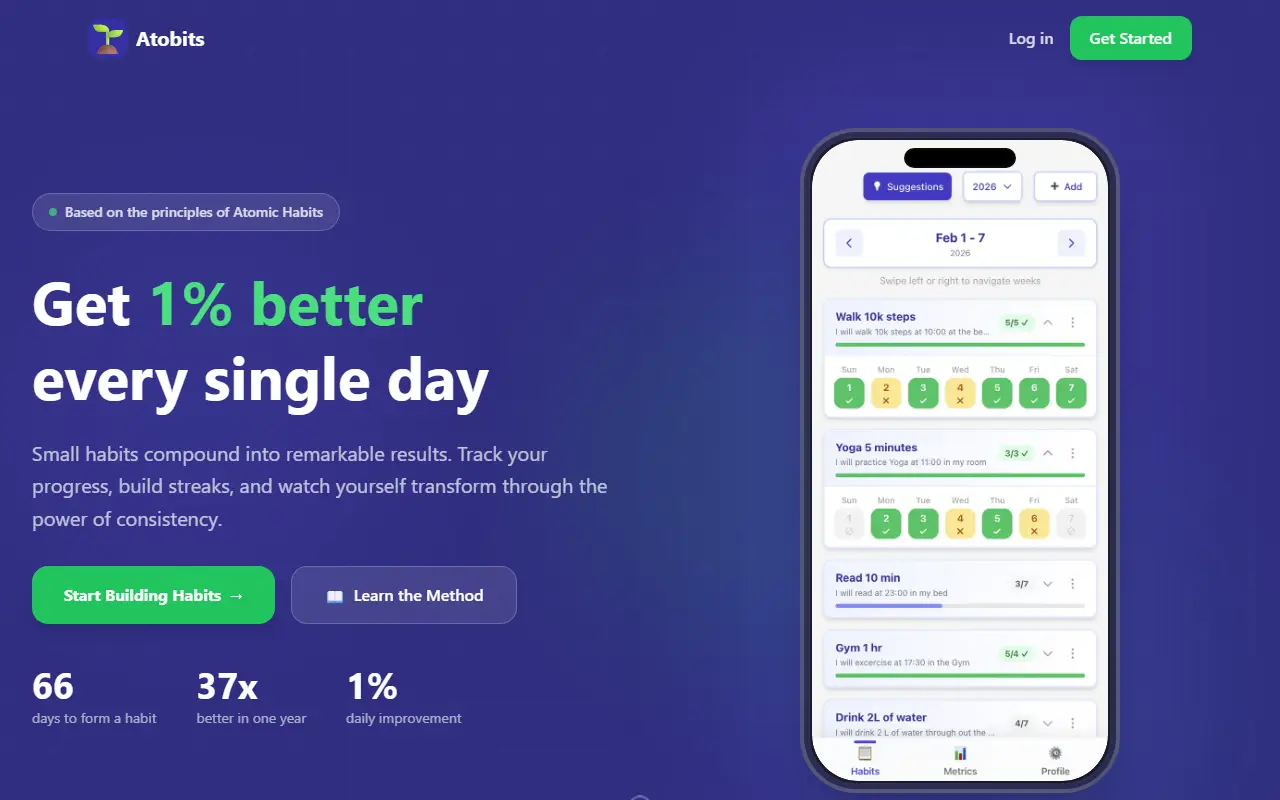 Atobits homepage screenshot