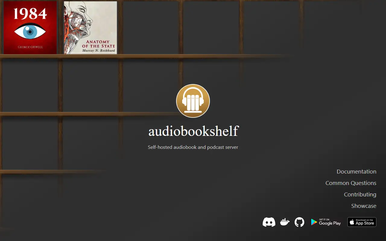 Audiobookshelf homepage screenshot