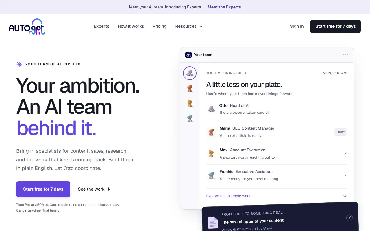 AutoGPT homepage screenshot
