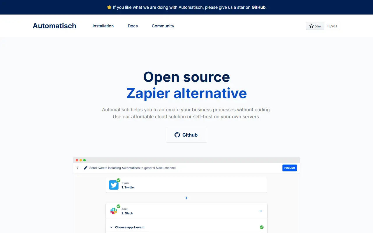 Automatisch homepage screenshot