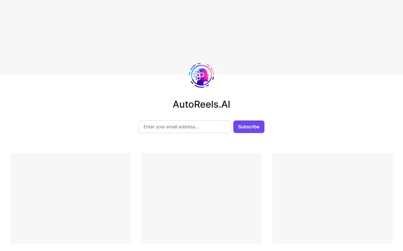 AutoReels.AI homepage screenshot