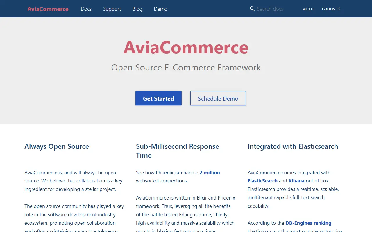 Avia homepage screenshot
