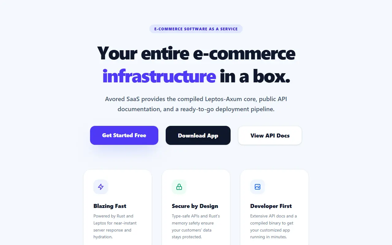 AvoRed homepage screenshot