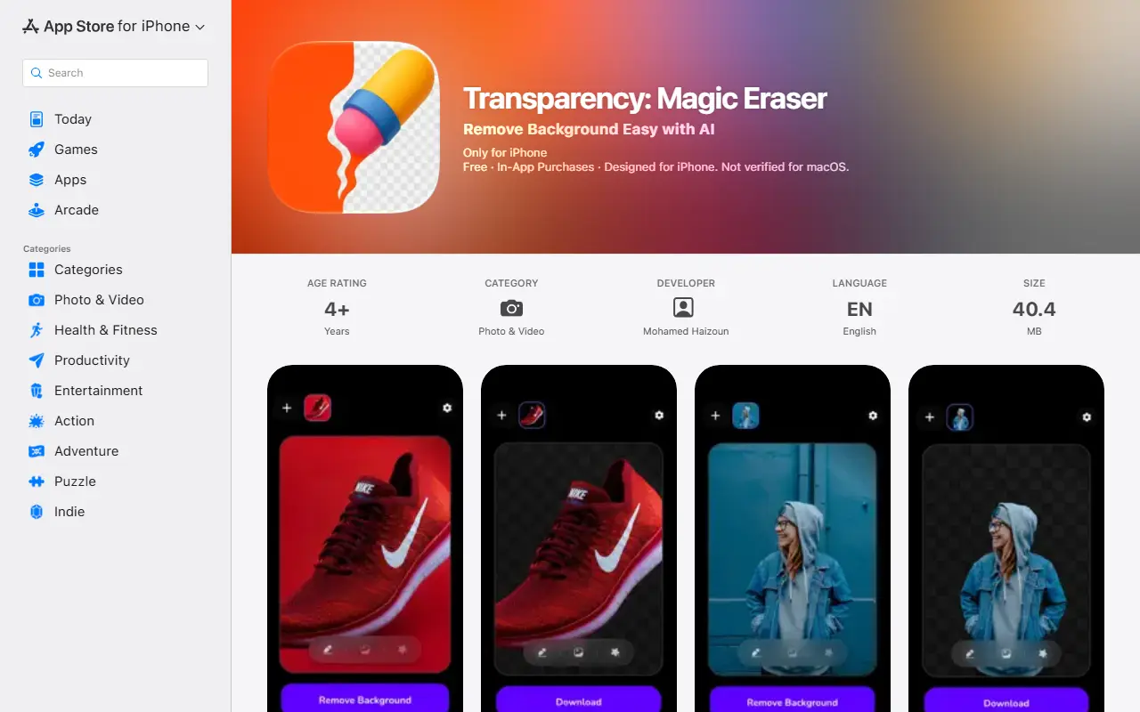 Background Remover homepage screenshot