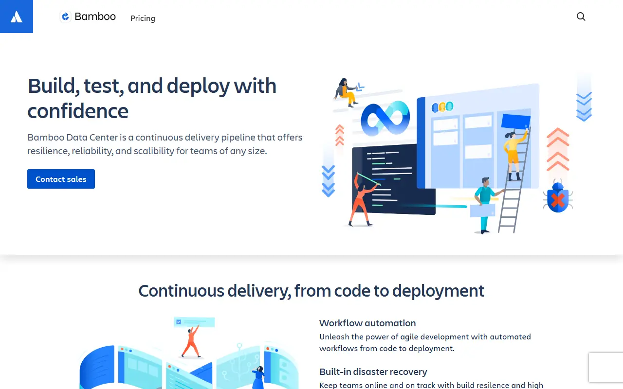 Bamboo homepage screenshot