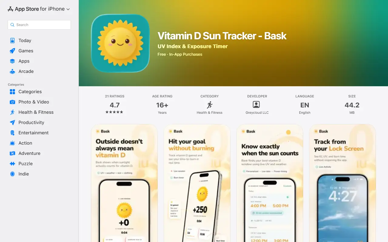Bask homepage screenshot