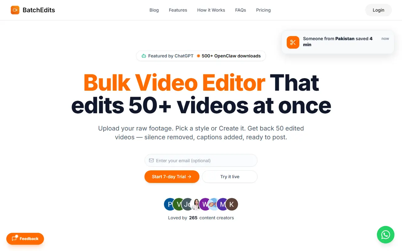 Batch Edits homepage screenshot