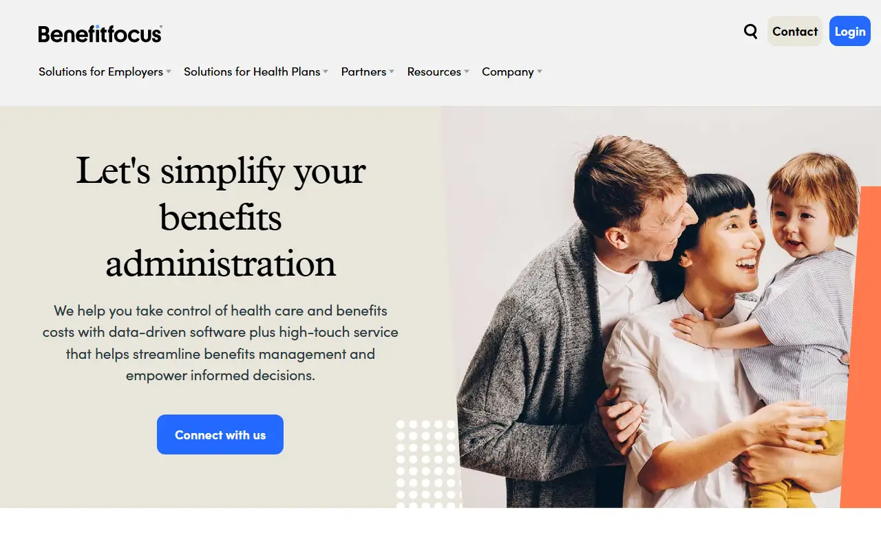 Benefitfocus homepage screenshot