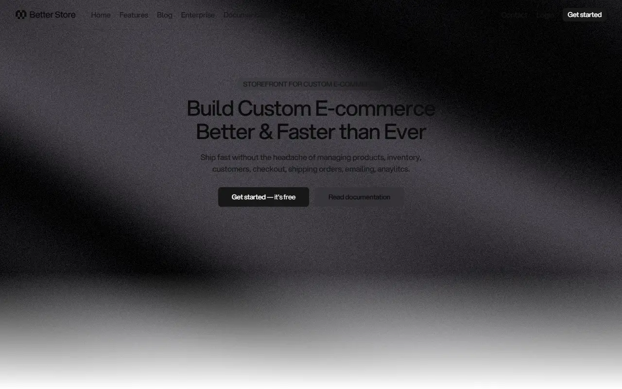 Better Store homepage screenshot