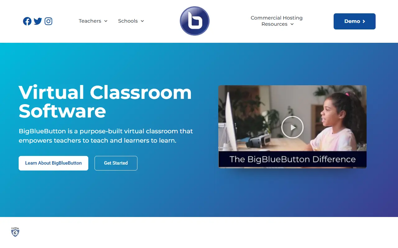 BigBlueButton homepage screenshot