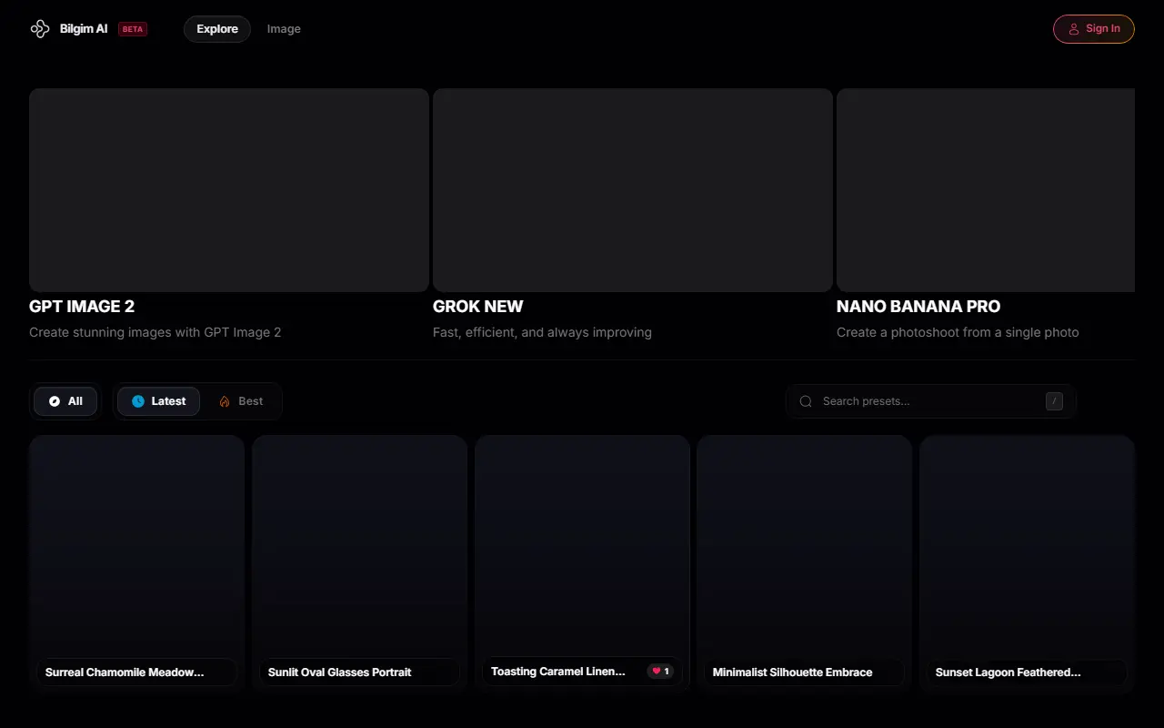 Bilgim AI homepage screenshot