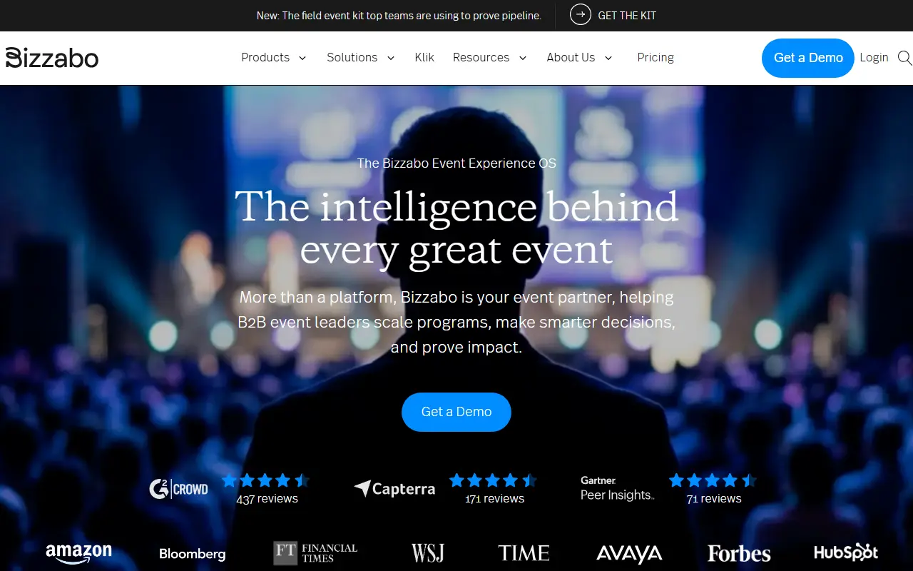 Bizzabo homepage screenshot