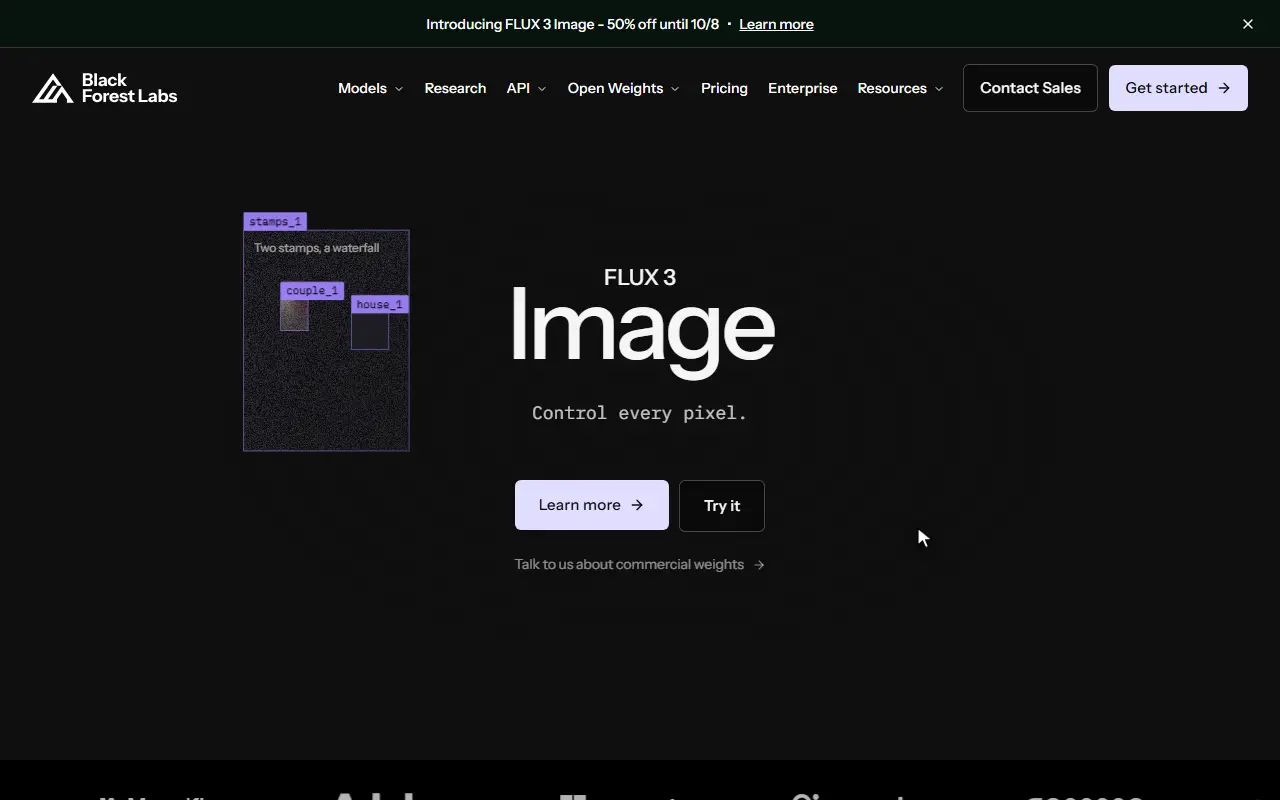 Black Forest Labs homepage screenshot