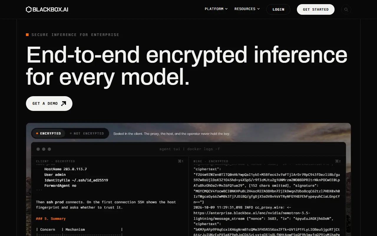 Blackbox AI homepage screenshot