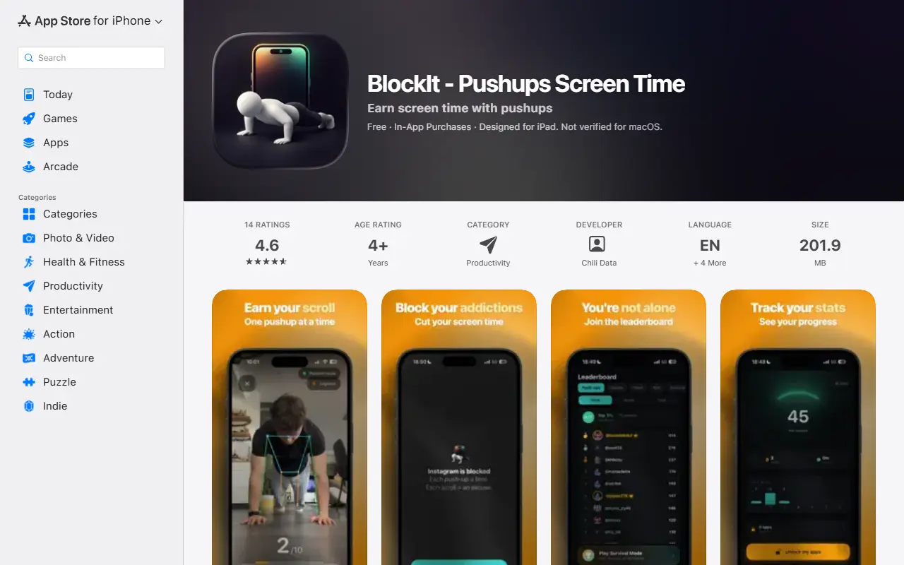 Blockit homepage screenshot