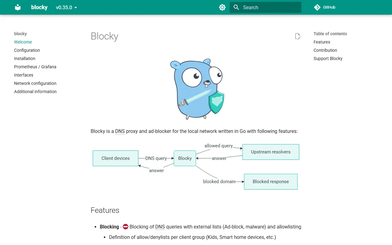 Blocky homepage screenshot