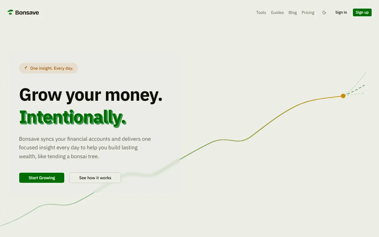 Bonsave homepage screenshot