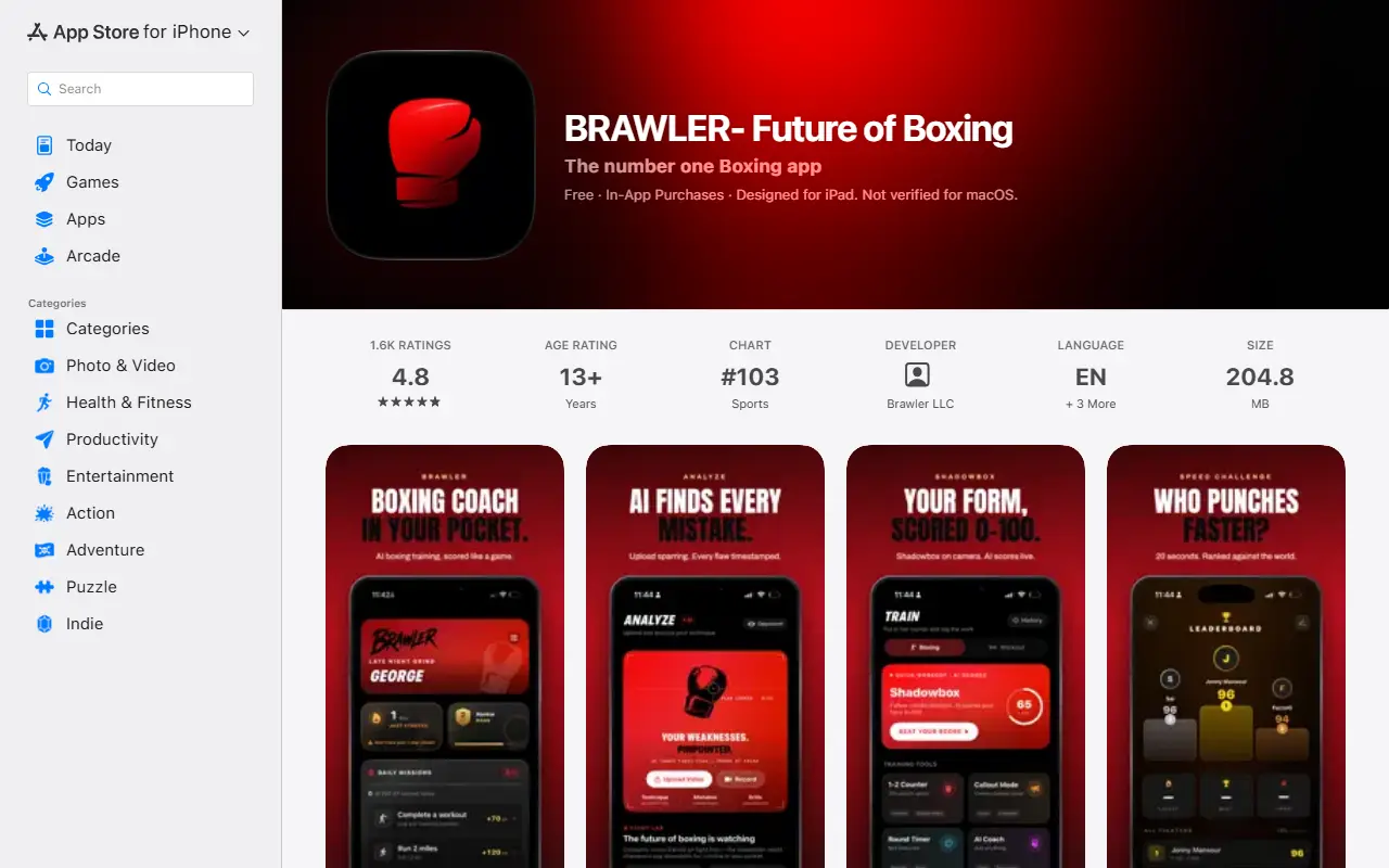 Brawler homepage screenshot