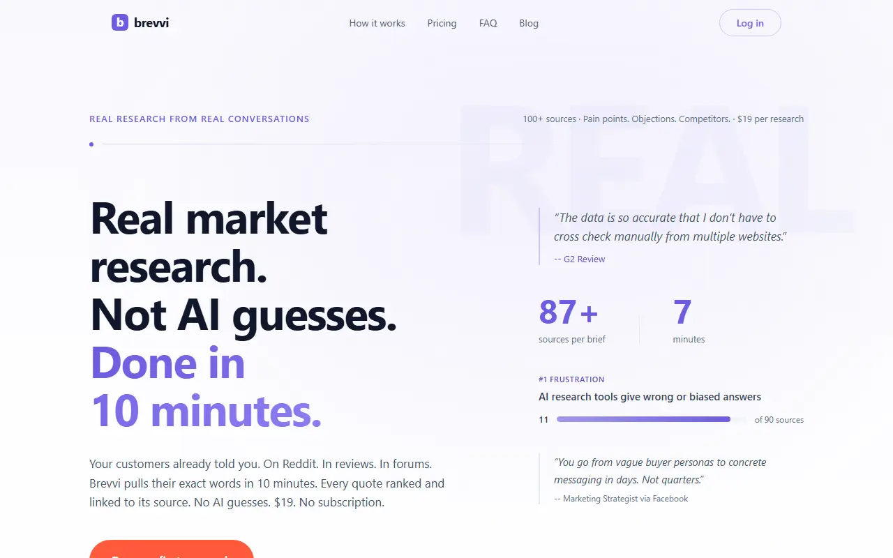 Brevvi homepage screenshot