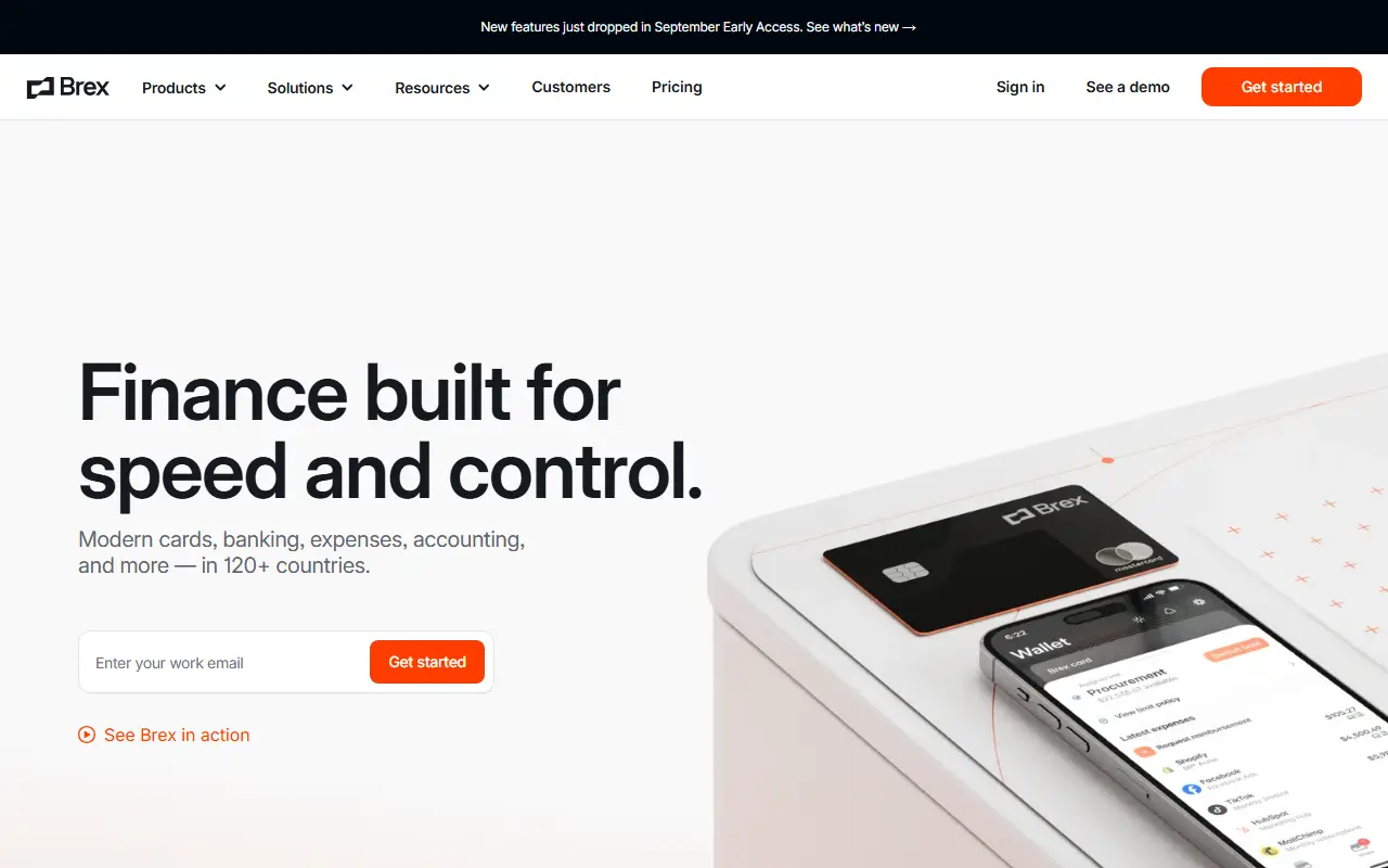 Brex homepage screenshot