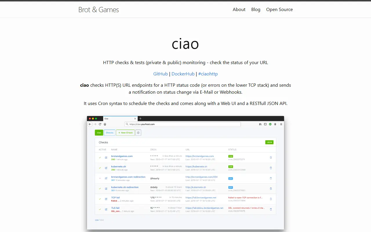 ciao homepage screenshot