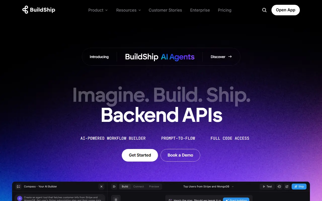 BuildShip homepage screenshot