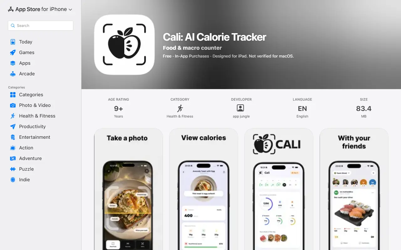 Cali homepage screenshot