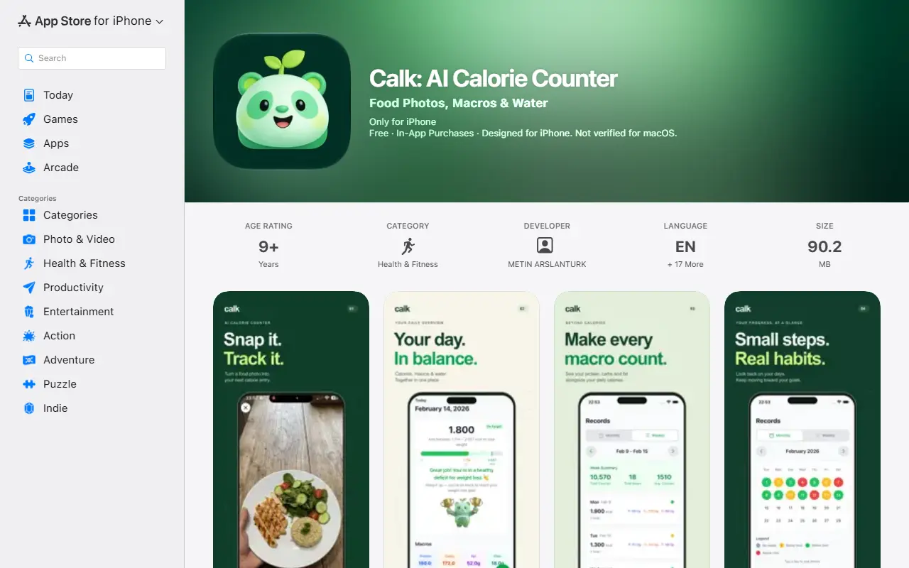 Calk homepage screenshot