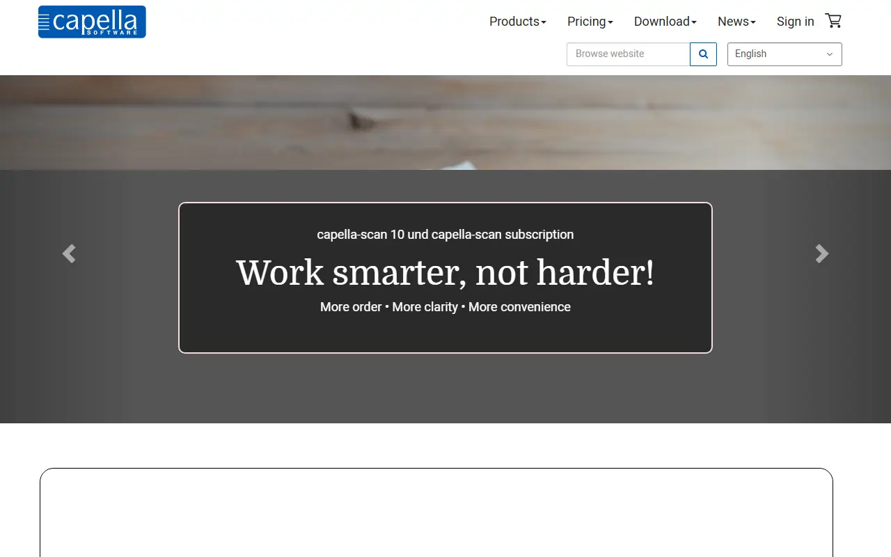 Capella homepage screenshot