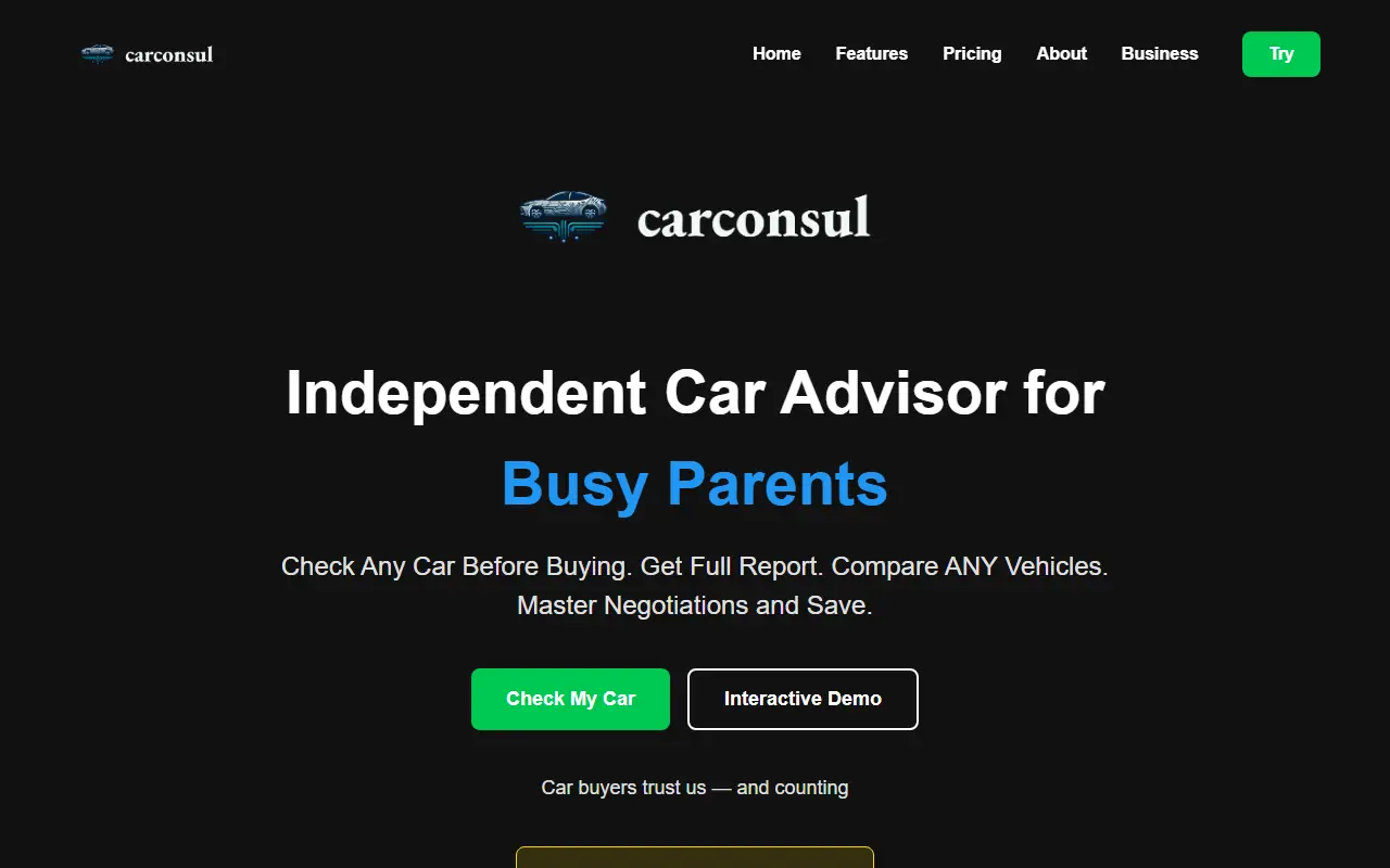 CarConsul homepage screenshot
