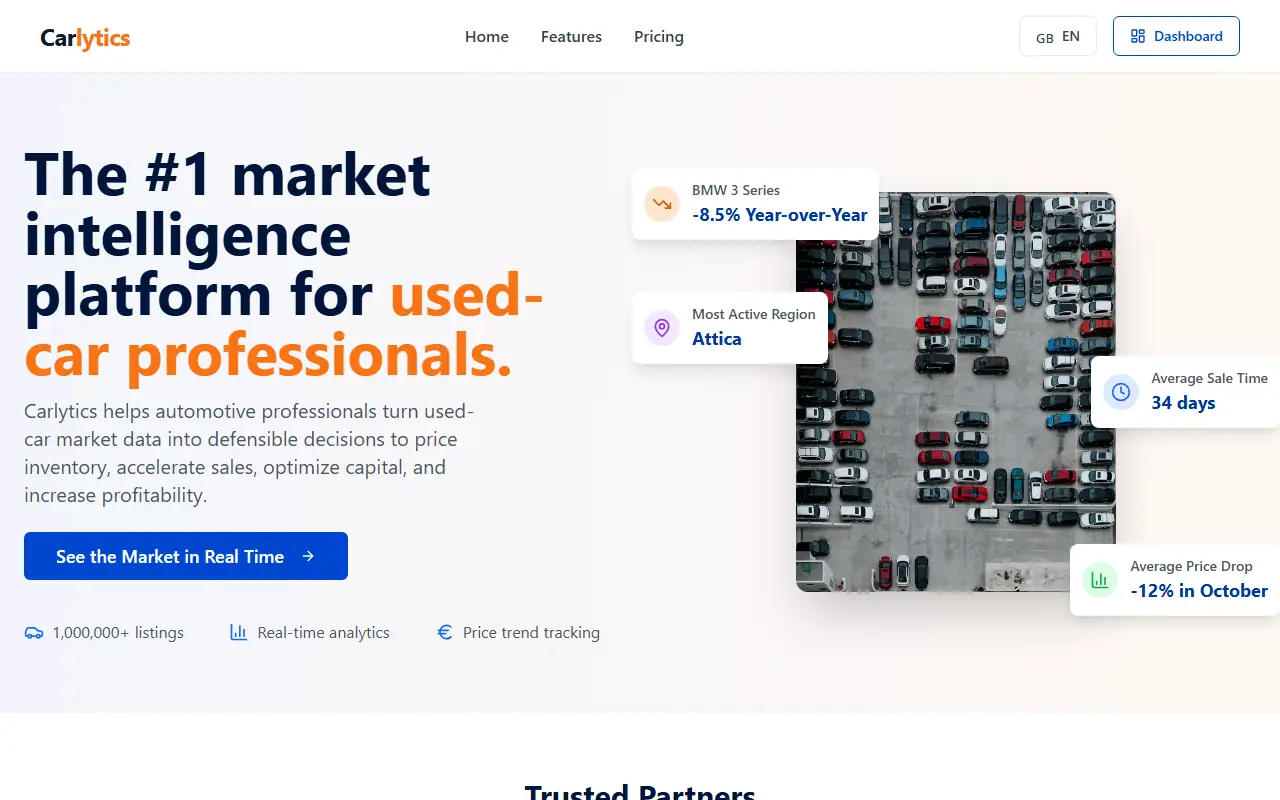 Carlytics homepage screenshot