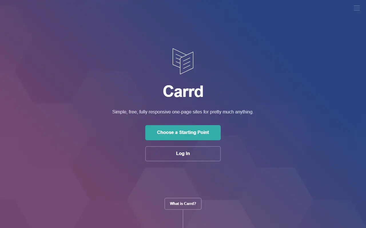 Carrd homepage screenshot