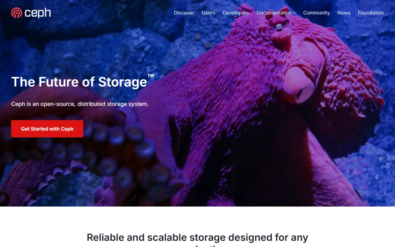 Ceph homepage screenshot